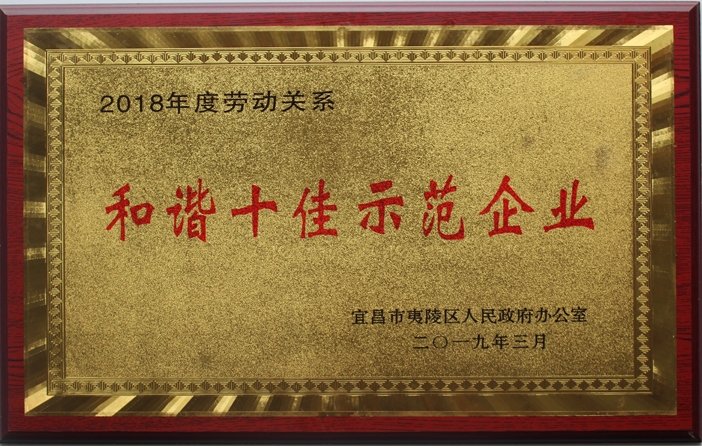 2019年和谐十佳示范企业